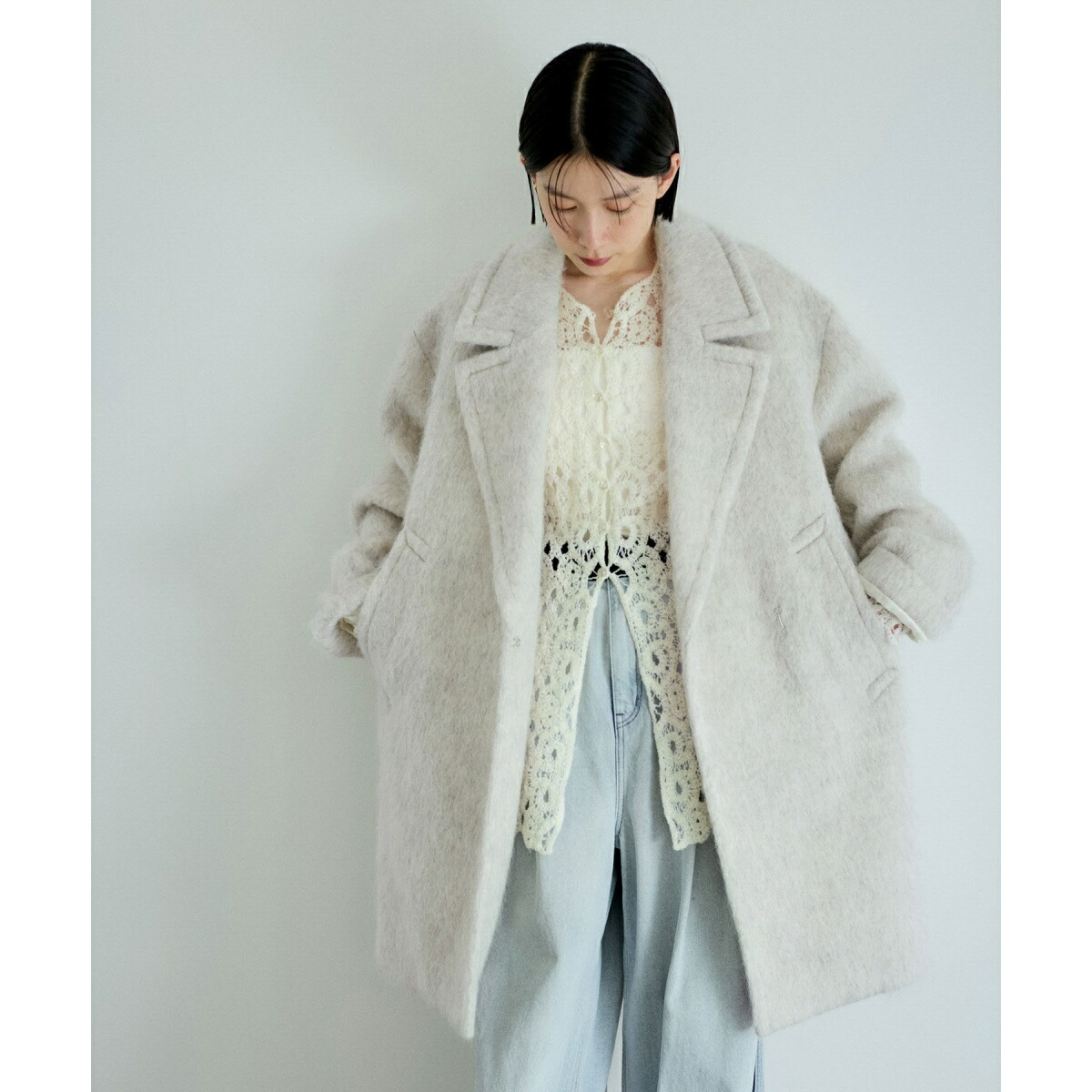 楽天市場】ウェーブシャギーミドルコート／アダムエロペ（ADAM ET ROPE