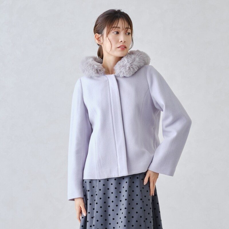 楽天市場】大人綺麗に魅せる。万能アウター。フードファー付きショート