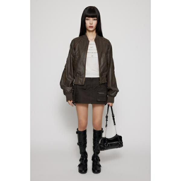 楽天市場】CROPPED FAUX LEATHER ブルゾン／ラグア ジェム（LAGUA GEM