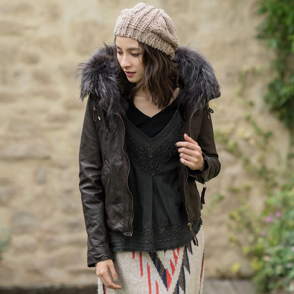 楽天市場】Fur付フードレザージャケット／goa（goa） : 丸井