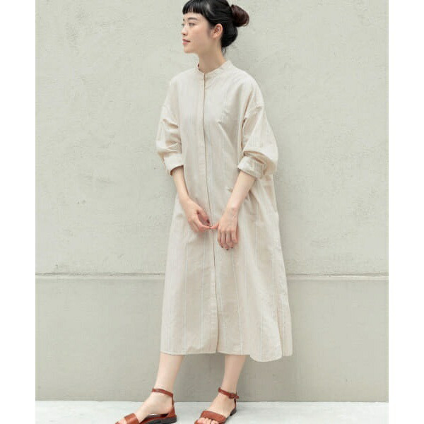 楽天市場】レディスワンピース(コットンリネンストライプシャツ