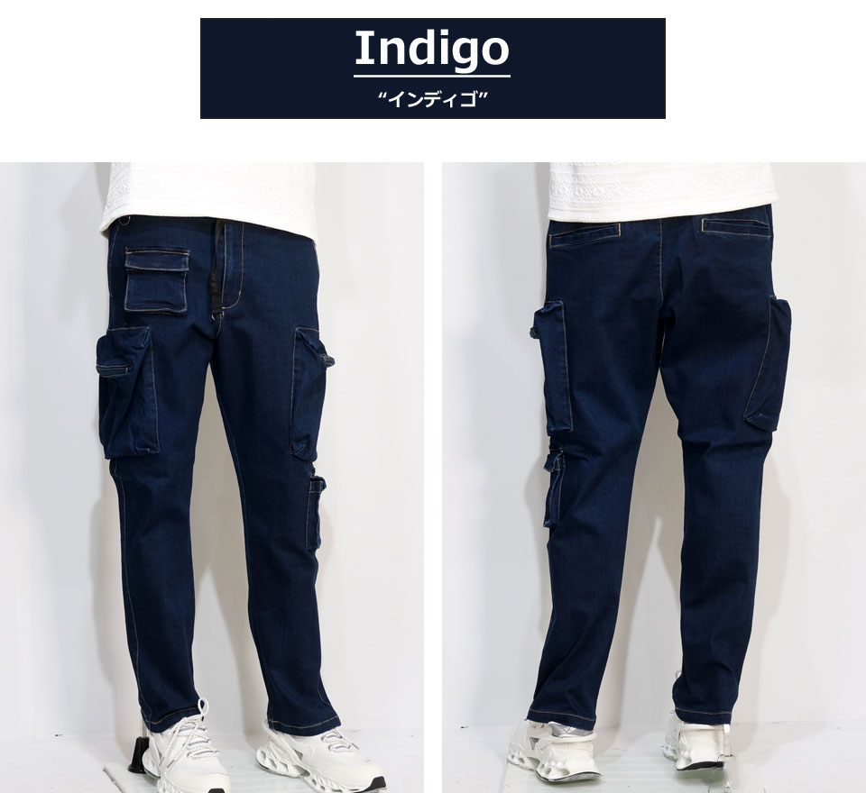 くじら雲様 コージーパンツL ポケット2 リンレイヌ ネイビー fringe