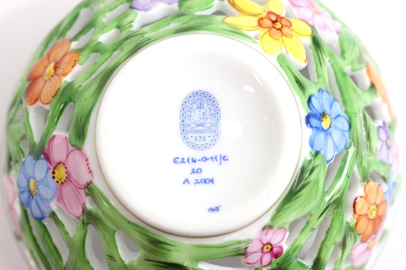 楽天市場】【Herend】ヘレンド 陶器 透かし ボンボン入れ 花柄 小物