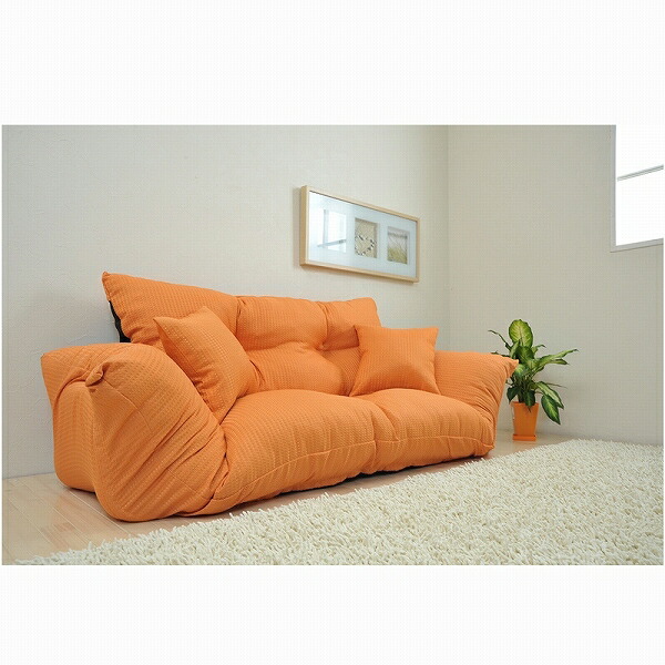 楽天市場】【クーポン配布中】新ジャンボカウチソファ☆オレンジ