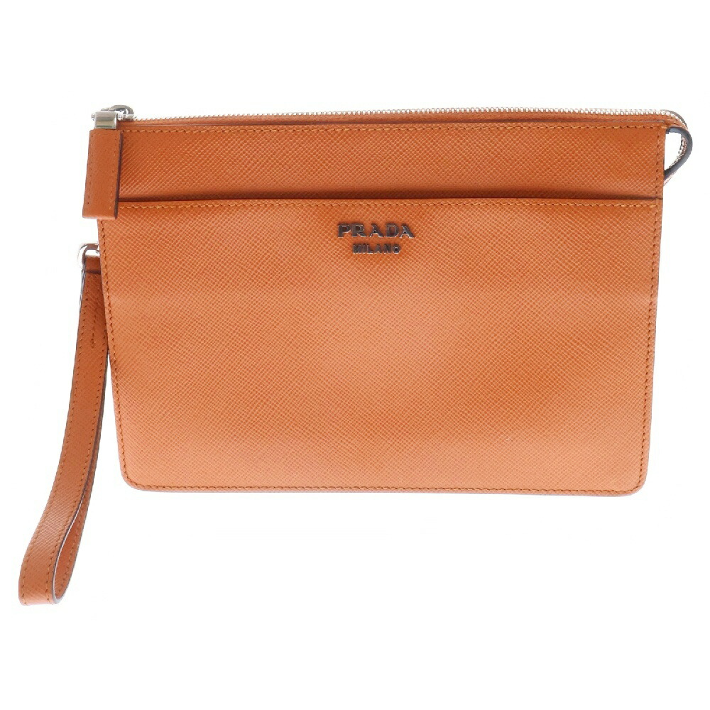 PRADA （写真閲覧用）PRADA♪オレンジ ポーチ プラダ サフィアーノ