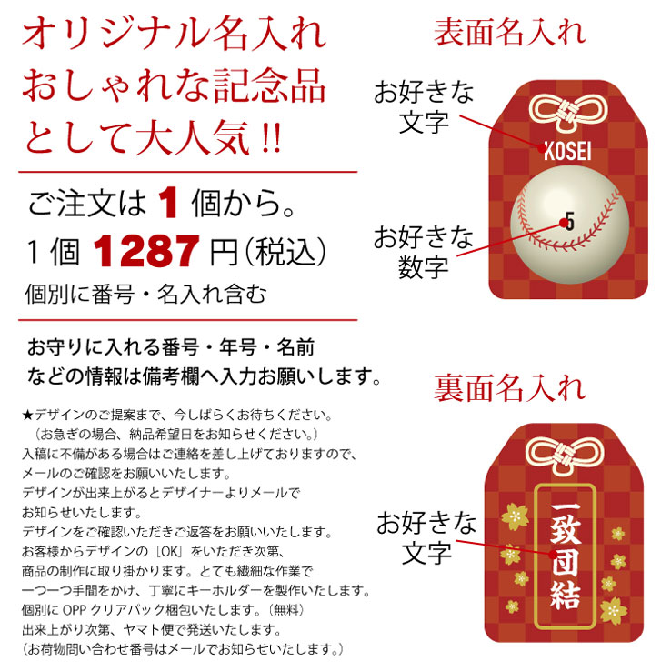 楽天市場】野球 お守り 野球部 部活 キーホルダーSサイズ 優勝記念 卒