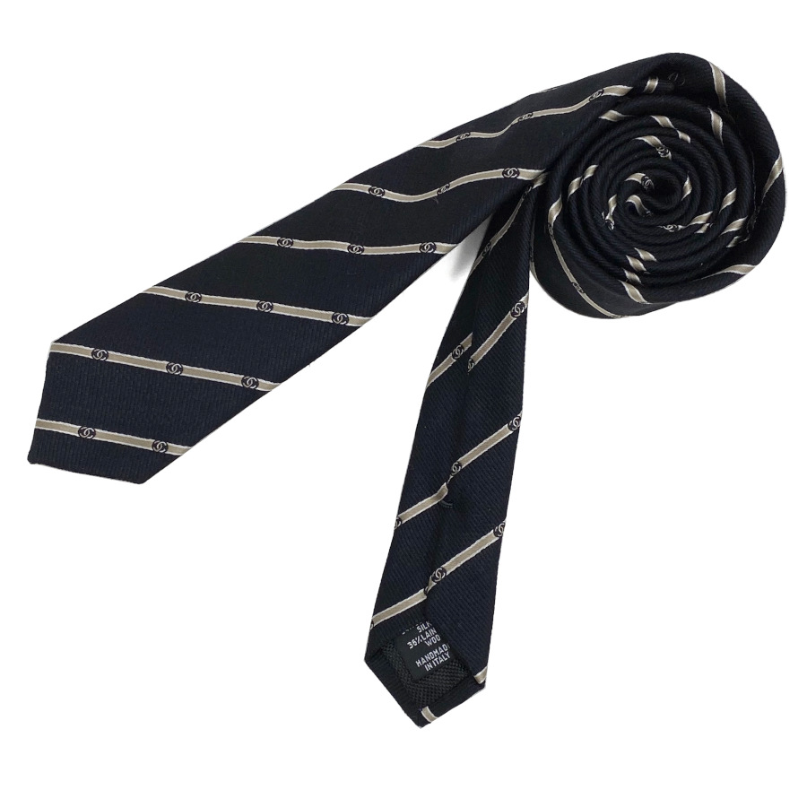 楽天市場】CHANEL シャネル ネクタイ タイ ストライプ ロゴ CCマーク