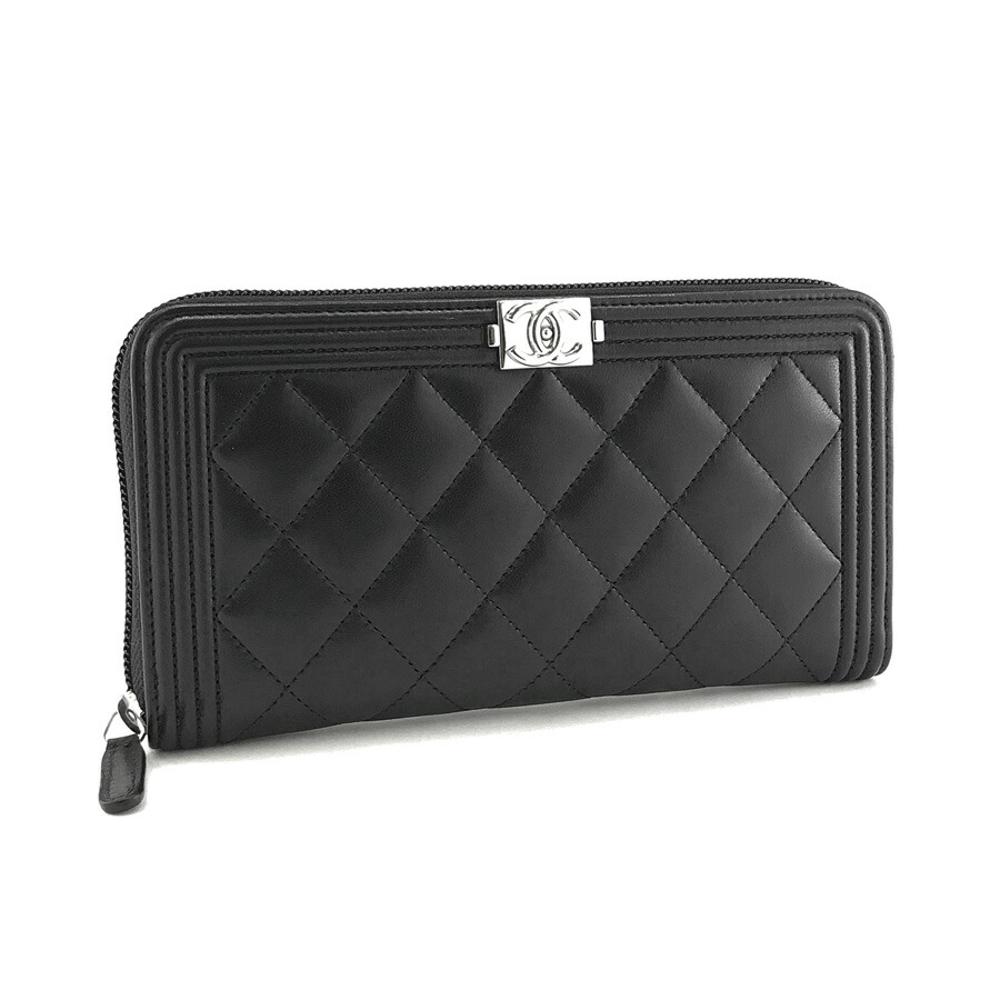 楽天市場】シャネル 長財布 CHANEL ボーイシャネル ラウンドファスナー