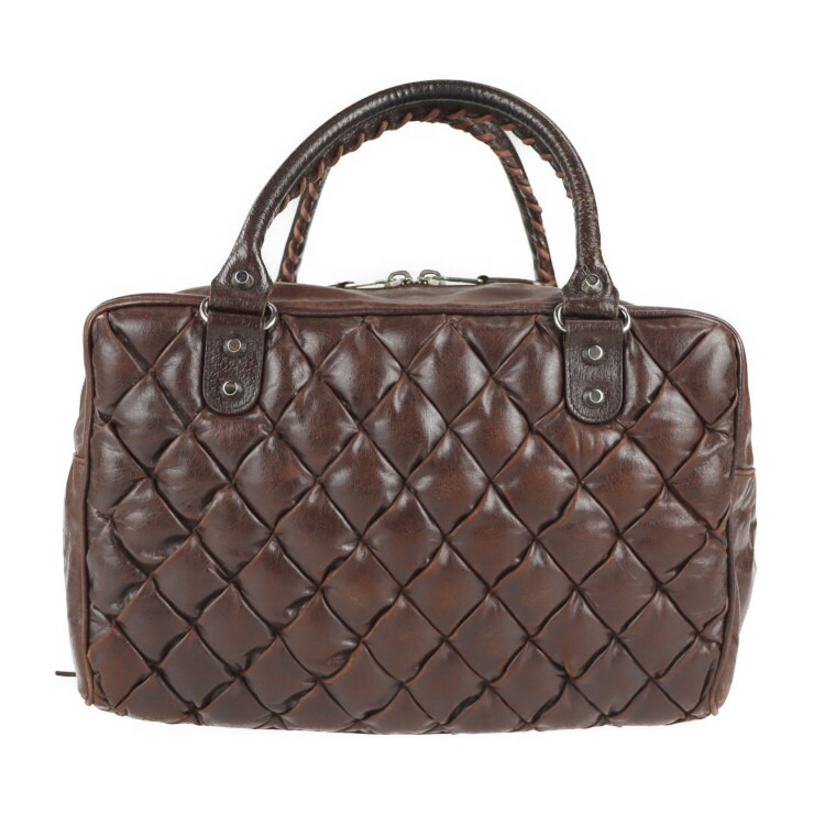 BALENCIAGA バレンシアガ キルティング レザー ボストンバッグ シティ