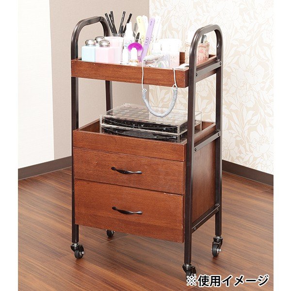 楽天市場】ウッド 木製 ワゴン ラック キャスター付き 引き出し 4段 幅