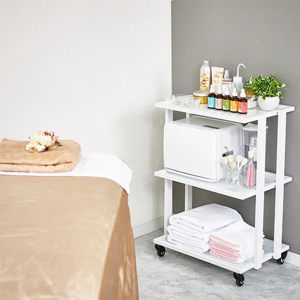 楽天市場】ワゴン キャスター付き 大型 強化ガラス棚 3段 幅58.5×奥行