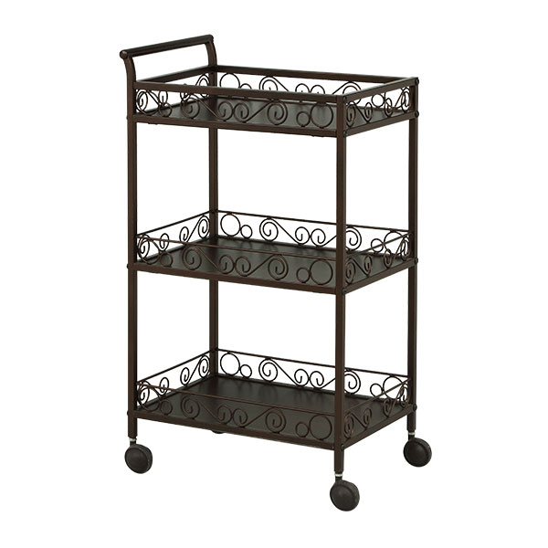 楽天市場】ワゴン キャスター付き 3段 スリム アンティーク 幅48×奥行