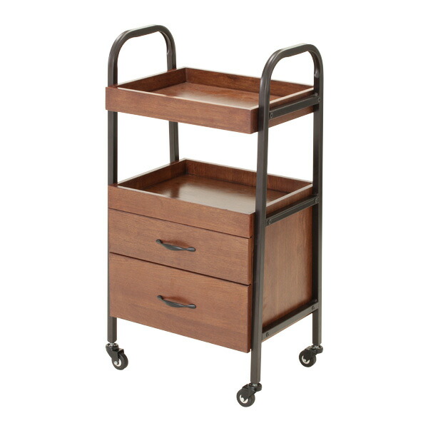 楽天市場】ウッド 木製 ワゴン ラック キャスター付き 引き出し 4段 幅