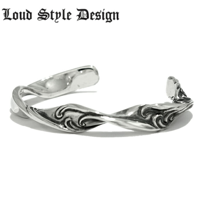 すごく素早い925クロス ＋字架トライ バル 草模様 バングル SV925