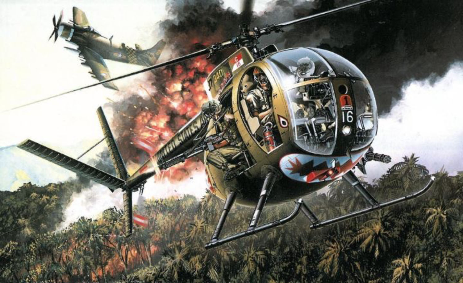 1/35 ベトナム戦争 アメリカ軍 小型ヘリ OH-6A カイユース w/クルー