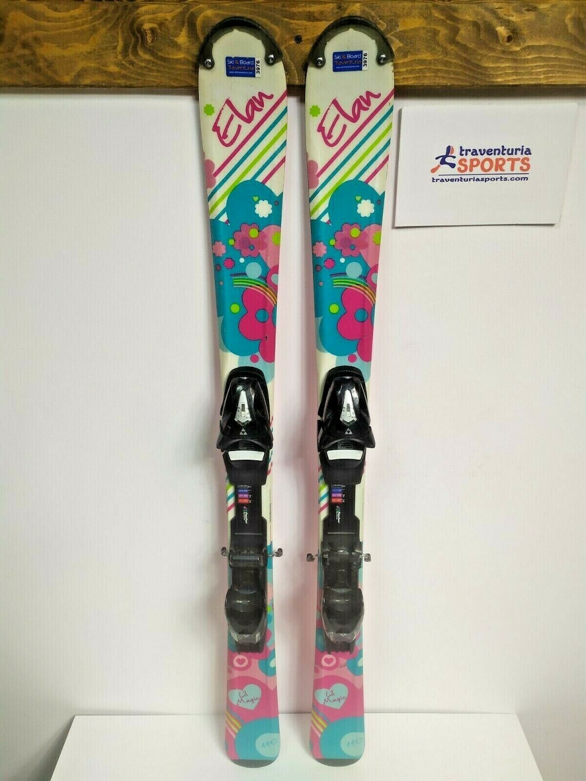 Elan Lil Magic 110 cm Ski + Fischer 4.5 Bindings Winter Sport Snow