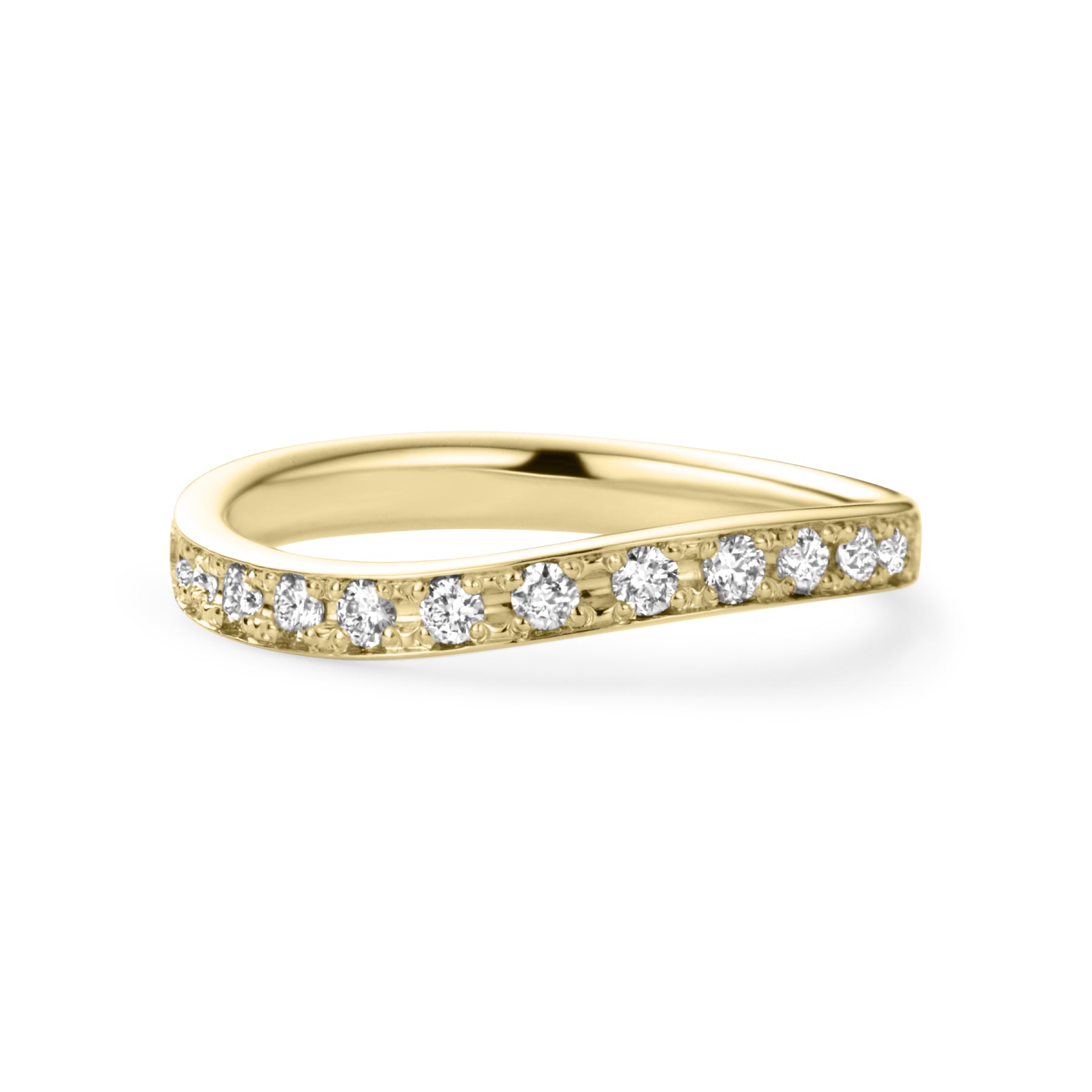 MAILE K18PG ウェーブハーフエタニティリング MAILE K18YG ウェーブ