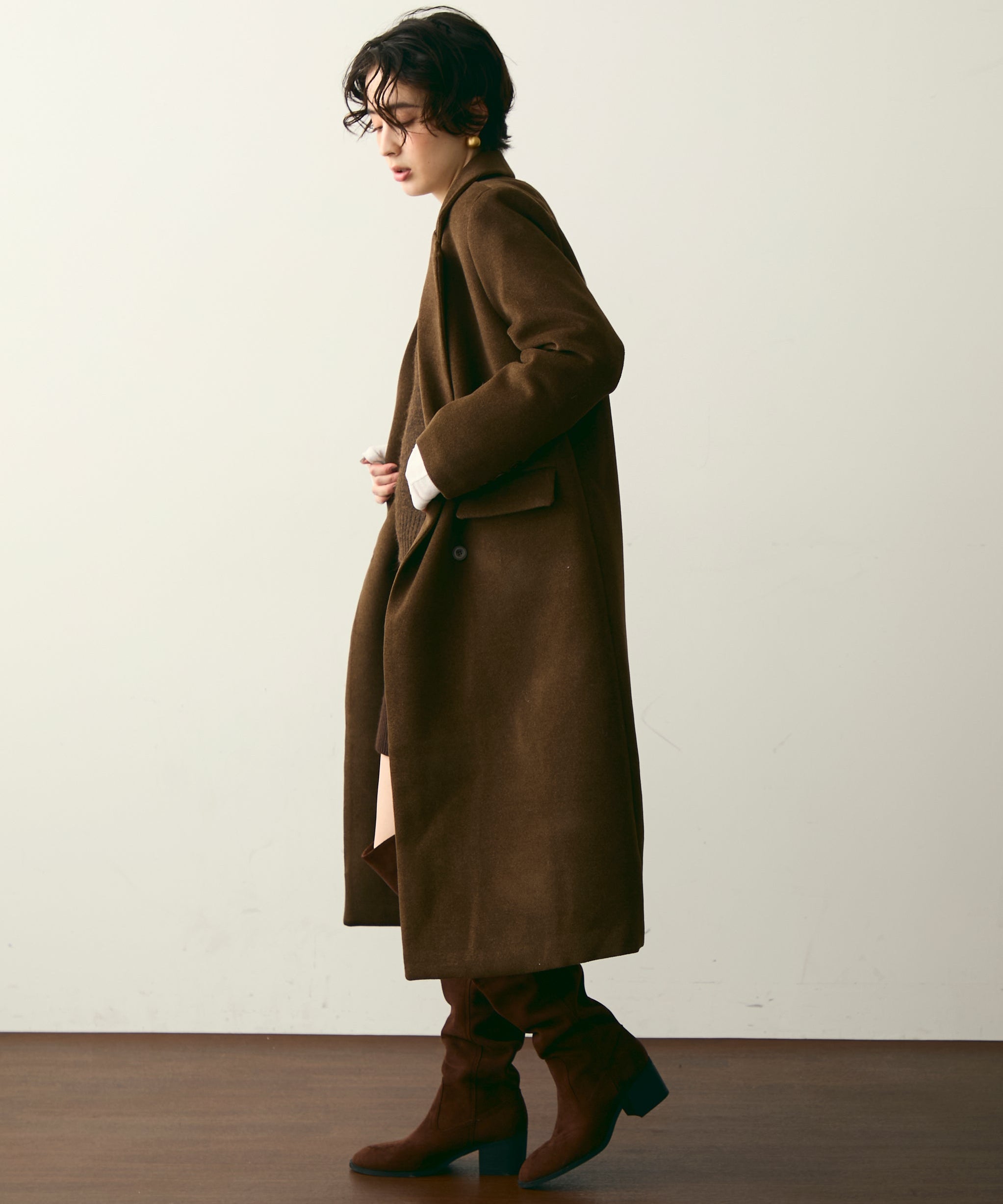 裏キルティングチェスターコート | Trish