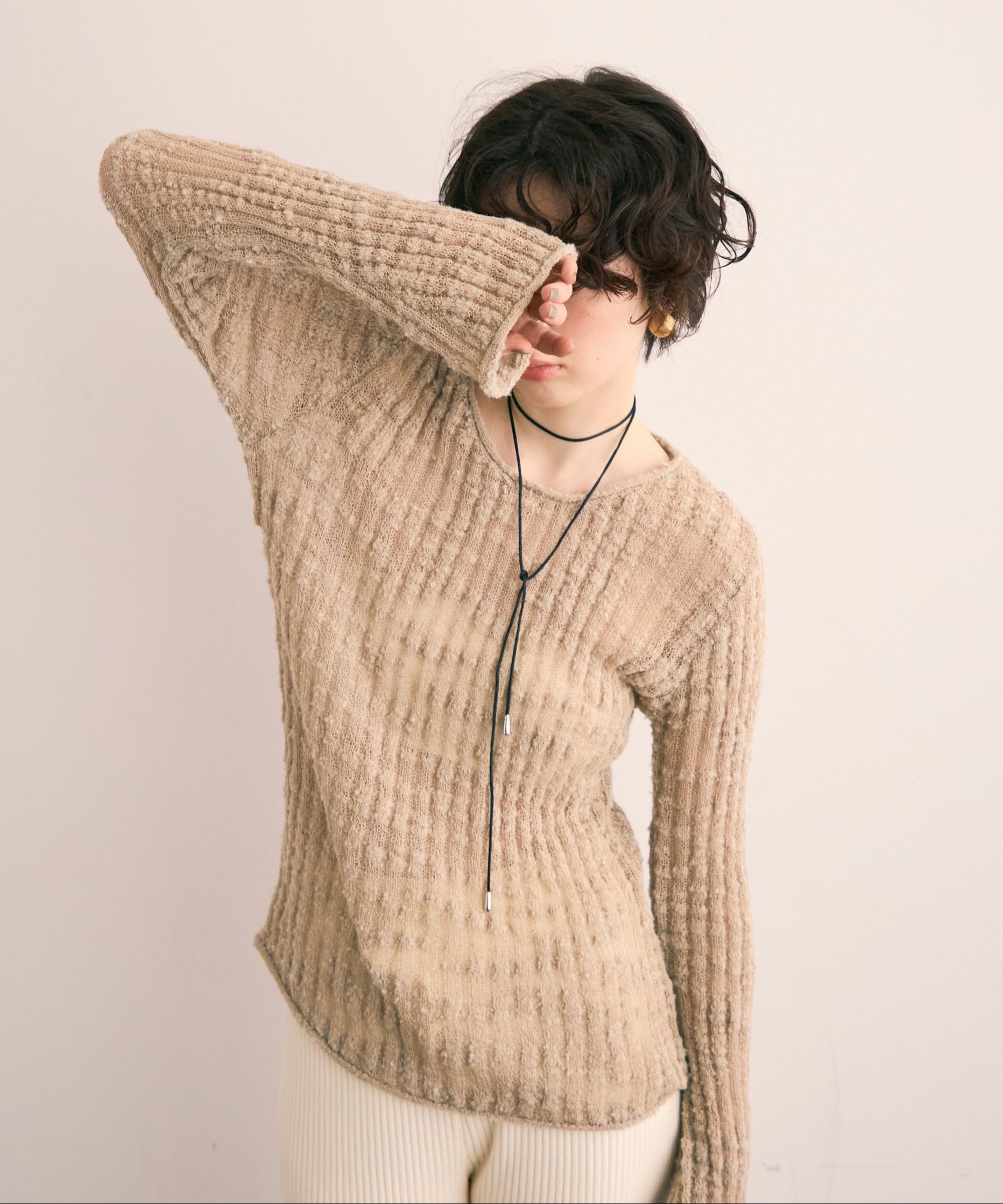 スラブループヤーンニットプルオーバー | Trish