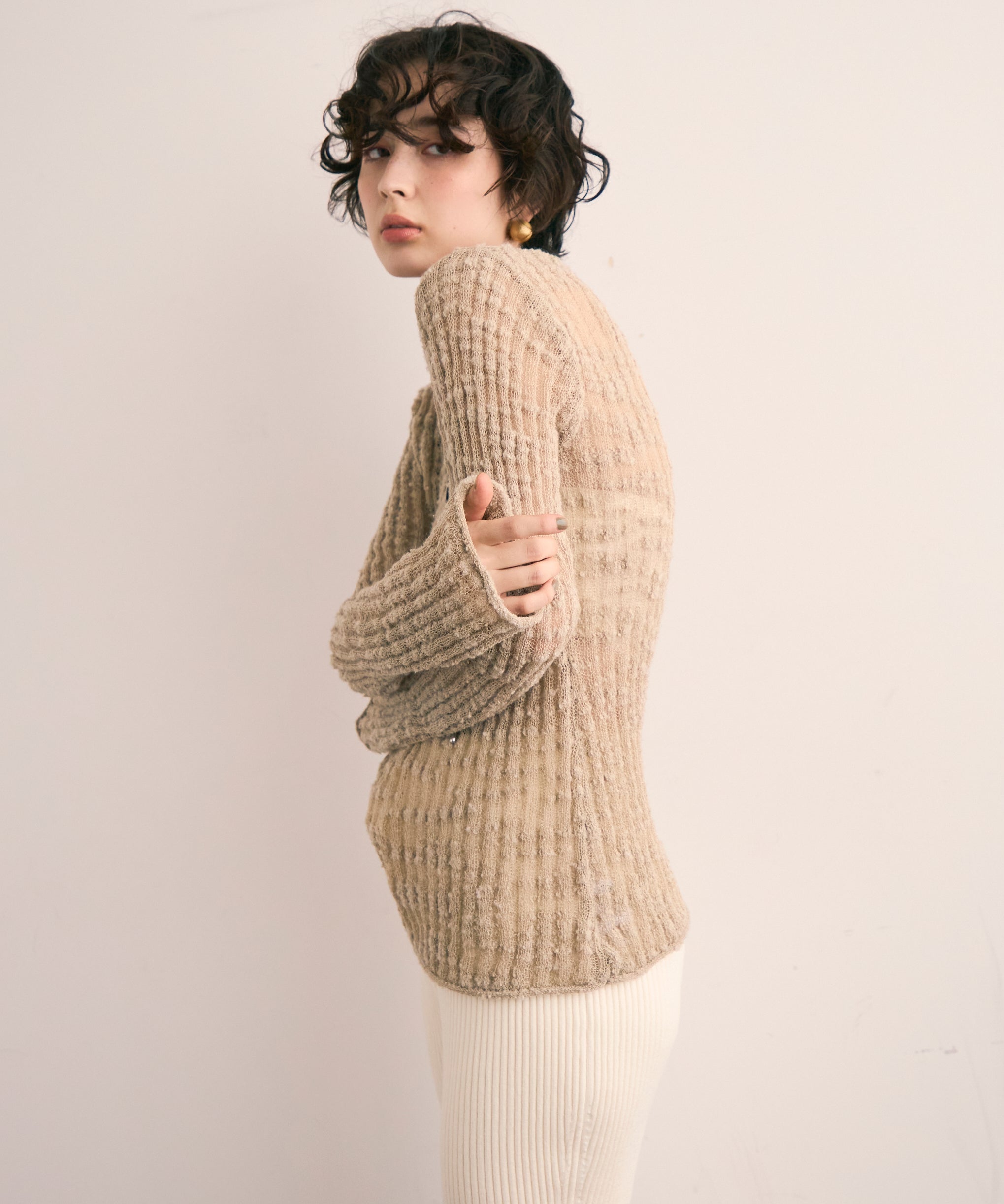 スラブループヤーンニットプルオーバー | Trish