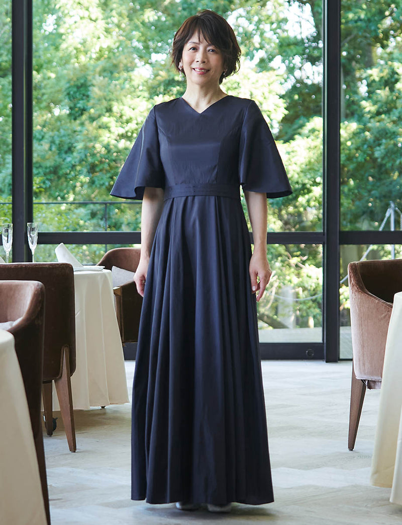 母親向け結婚式ドレス】シンプルで美しいロングドレス｜TWEED DRESS