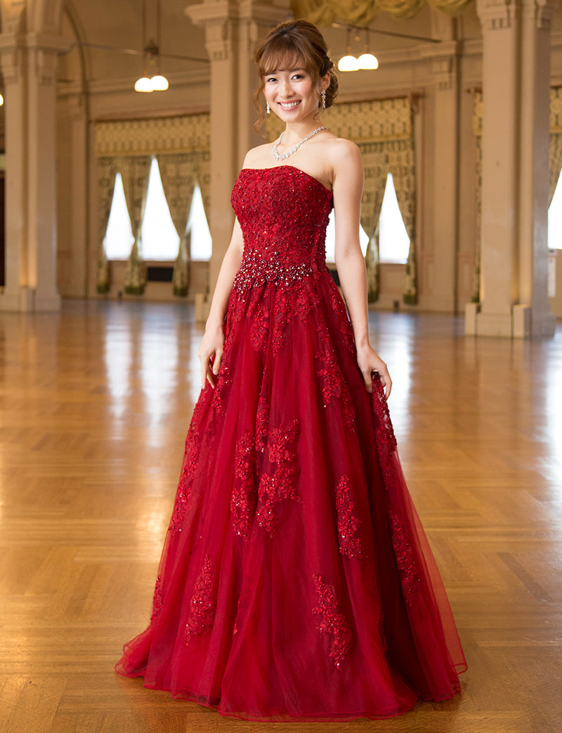 演奏会ドレス コンクールドレス ステージ衣装｜レッド 赤 Fine