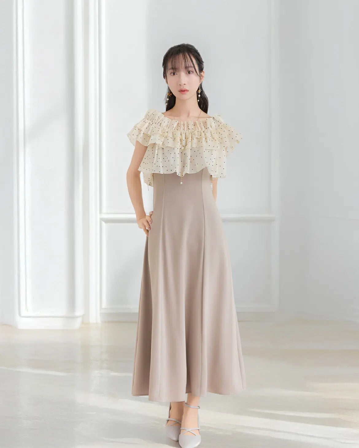 パーティードレス フリルオーガンジー マルチウェイセット 結婚式