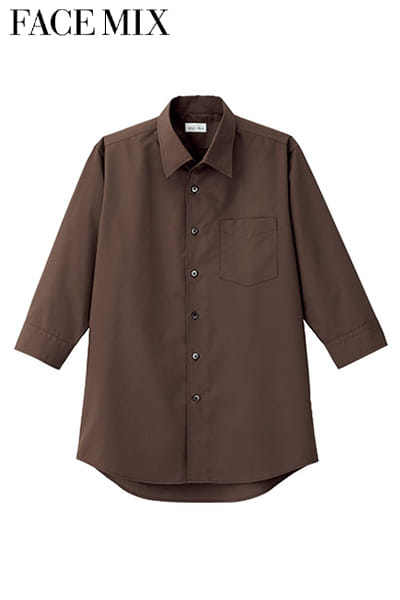全3色】メンズ開襟長袖シャツ（防シワ・防汚） FB5044M | 飲食店制服