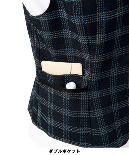 全2色】チェック柄ベスト（抗ウイルス×抗菌防臭加工） FV36463 | 事務