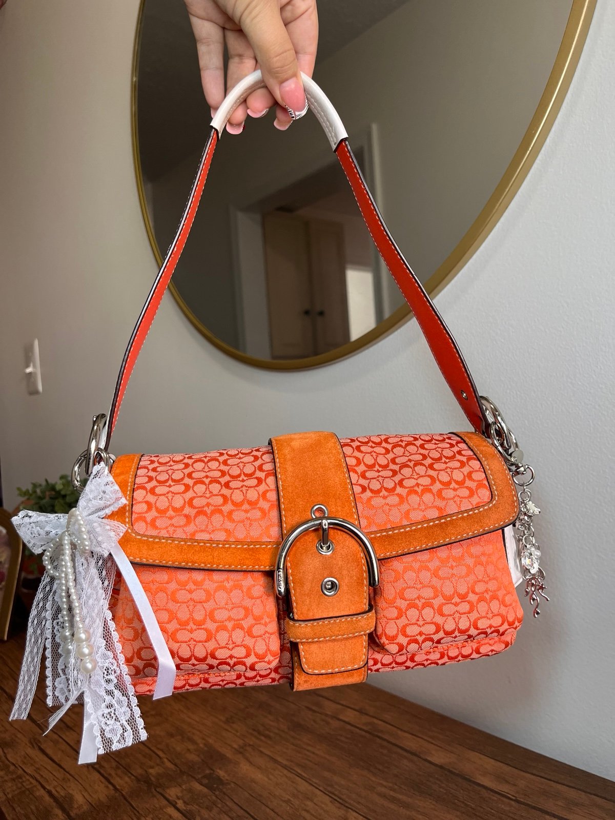 Coach RARE Orange Monogram Soho Y2K Purse/ | Mercari