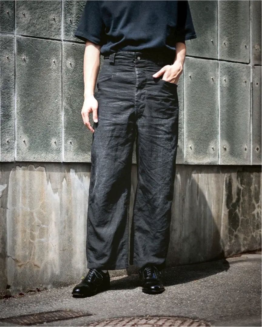 a.presse vintage black linen trousers 2
