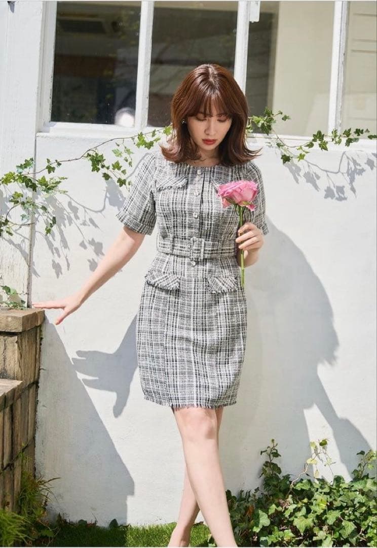 Classic Tweed Midi Dress Herlipto Herlipto Classic Tweed Midi