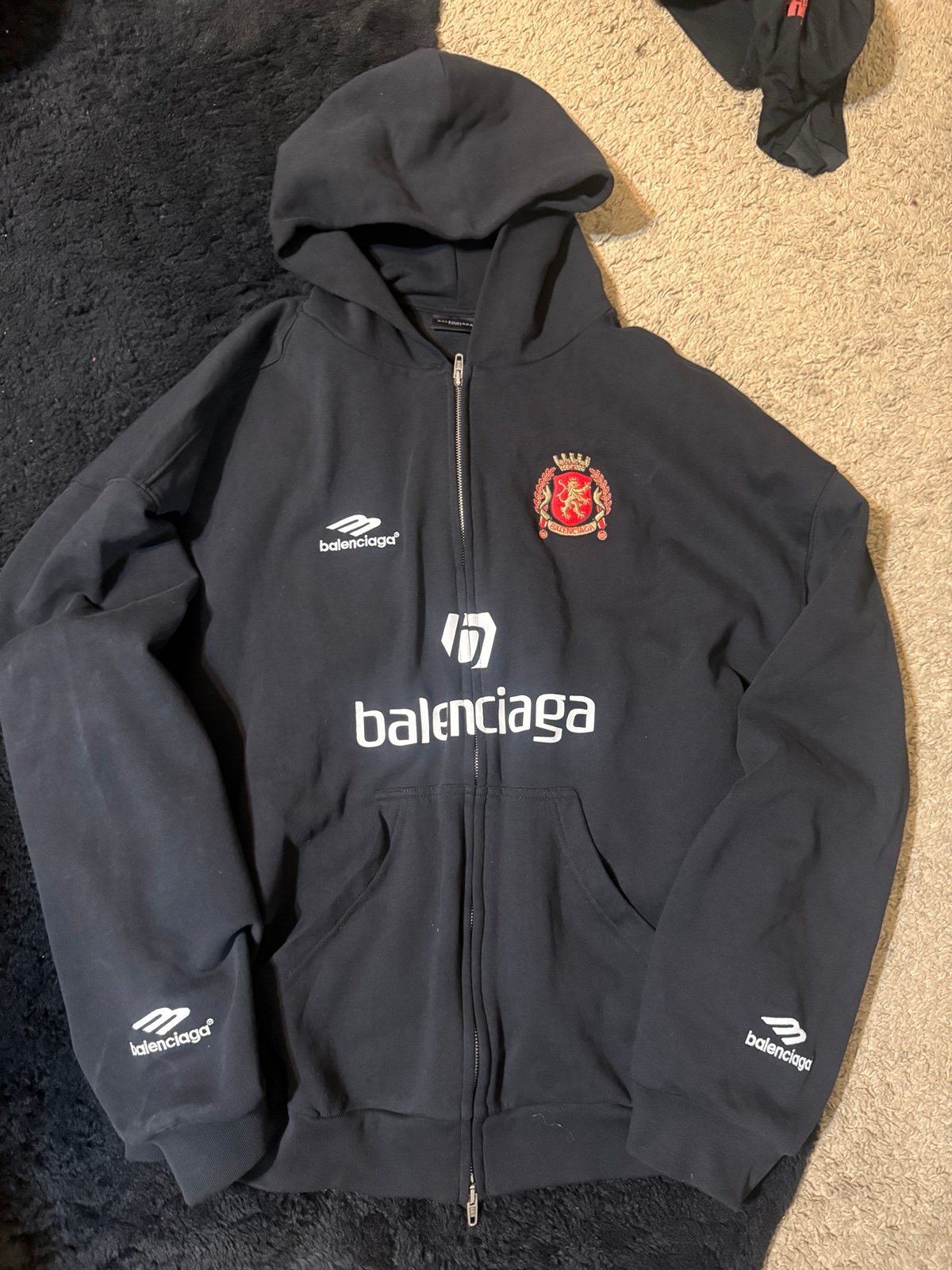 Balenciaga Paris Soccer Zip-up Hoodie Medium | Mercari