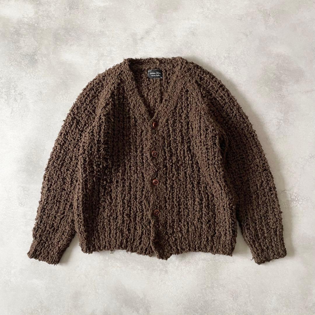 WACKO WACKO MARIA 24aw WAFFLE KNIT CARDIGAN BLUE サイズL ワコ