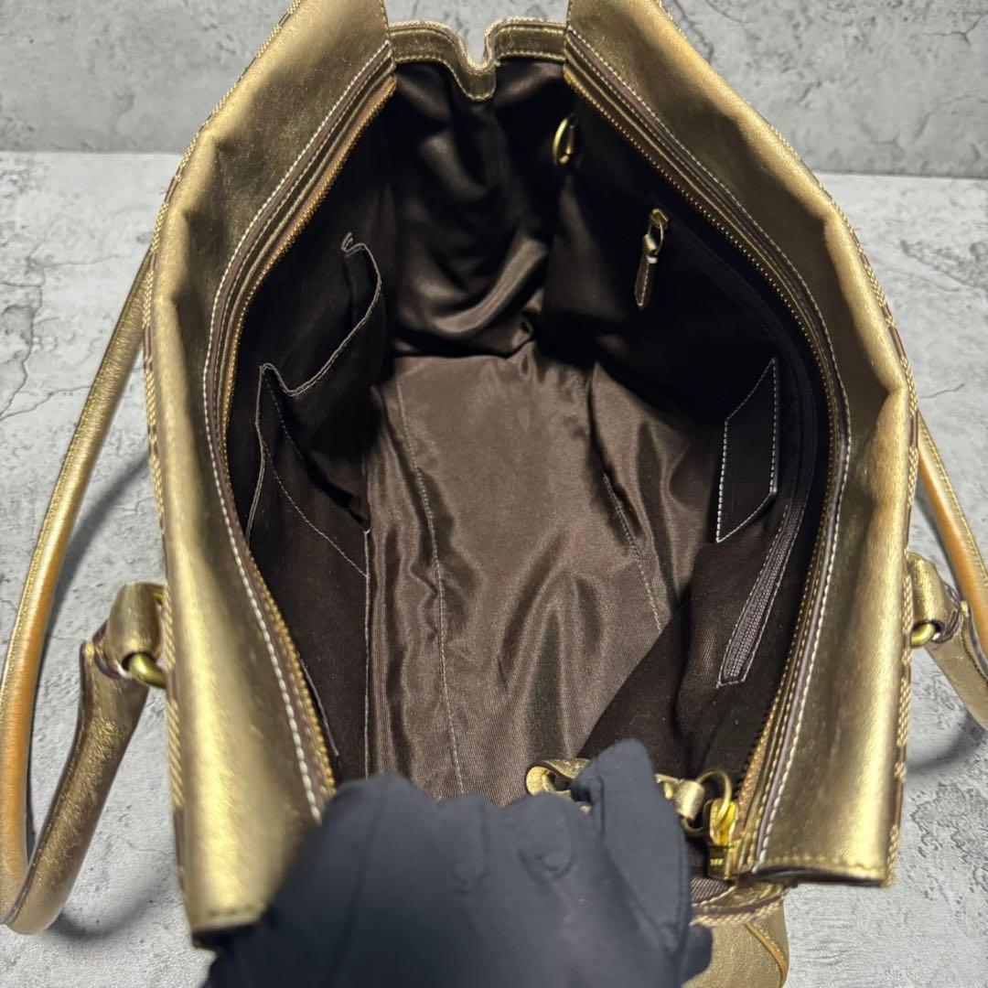 COACH Y2K Turnlock SIG Gold Boston Bag | Mercari