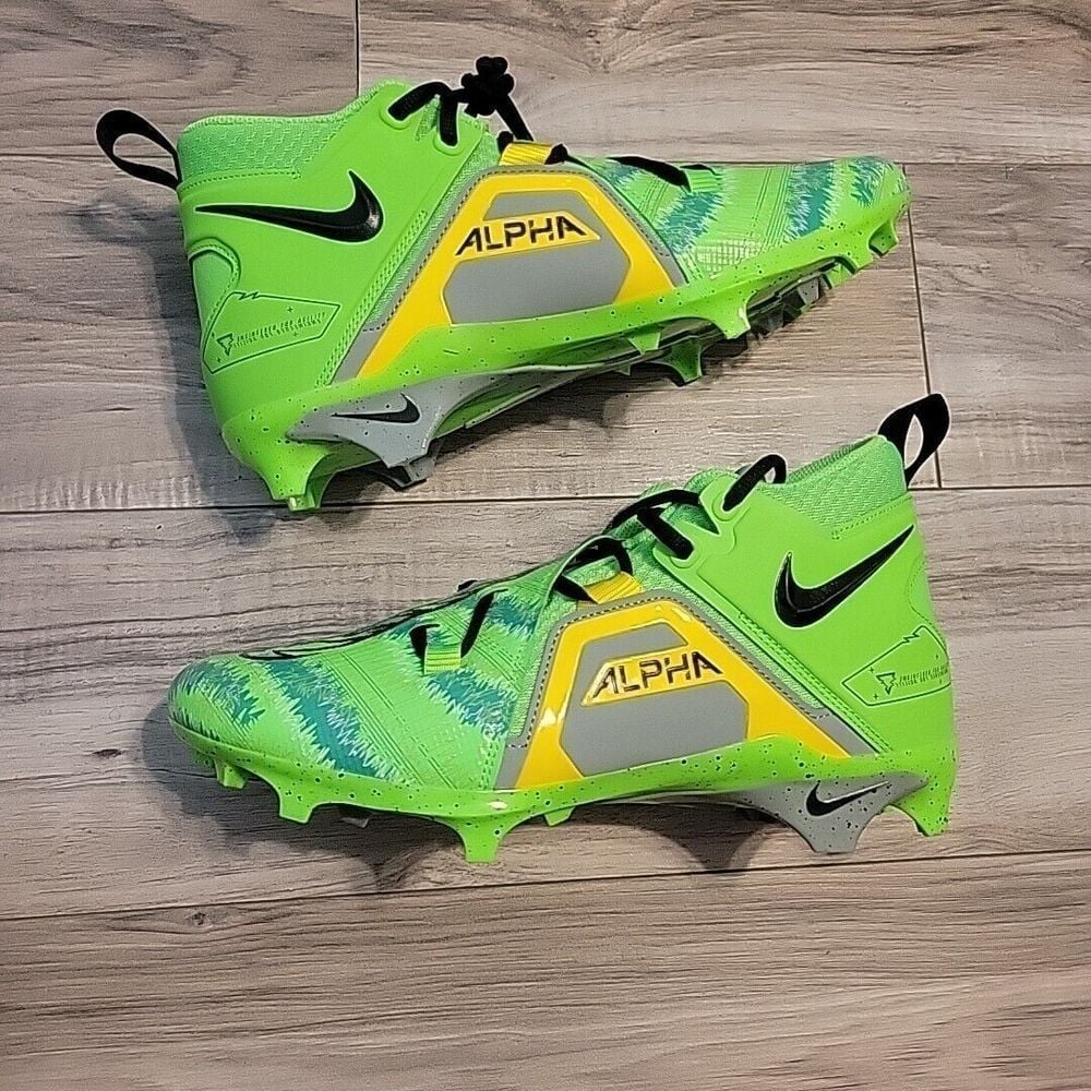 Nike Alpha Menace Pro 3 Razor Sharp Cuts Cleats Men's 10 Green