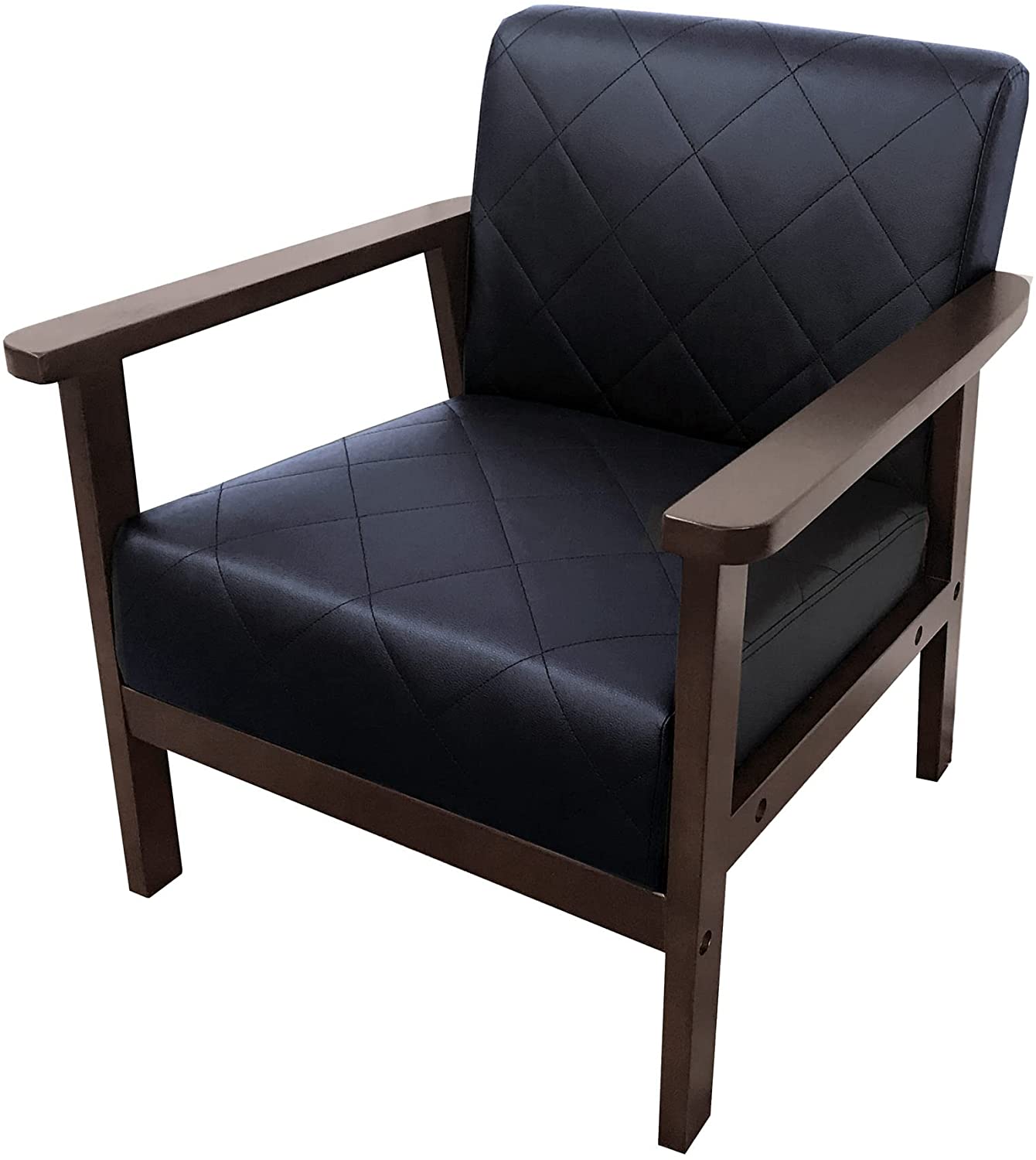 ソファー 一人掛け 合皮 1人掛け 木肘ソファ 合皮レザー AX-1665 1人