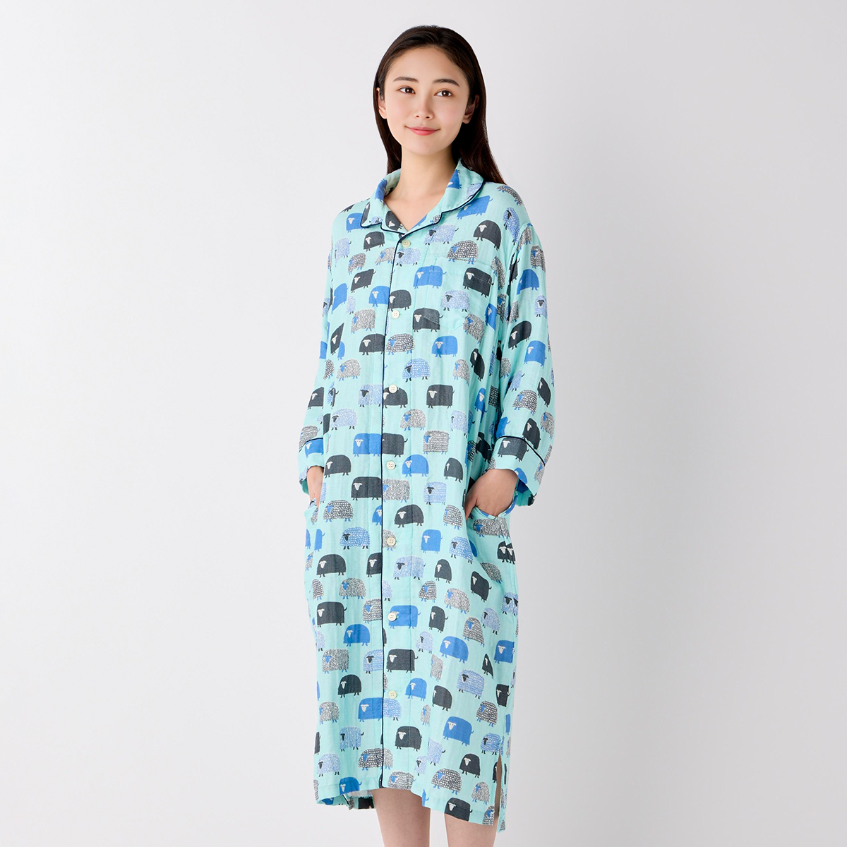 再値下げ】マシュマロガーゼアニマルプリントスリーパー（RZZ23185