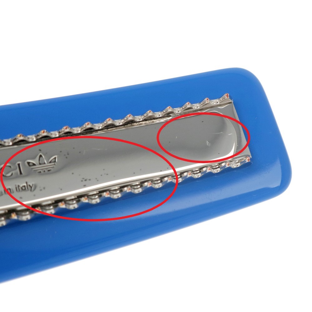 名東】【GUCCI】グッチ アディダス コラボ ヘアクリップ ブルー