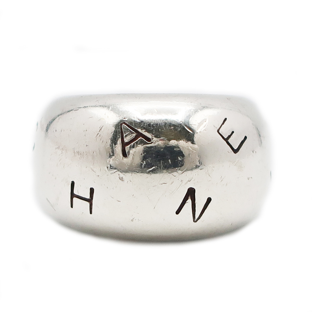 天白】【CHANEL】シャネル ロゴ リング #12 約18.3g 指輪 シルバー