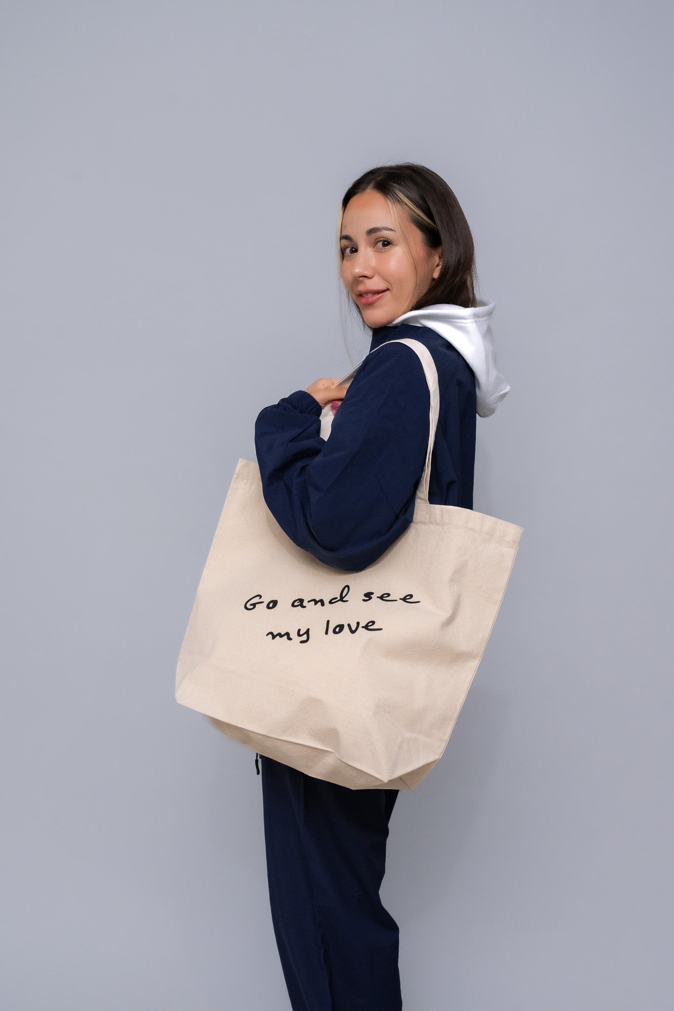 UMMY キャンバストートバッグ 2サイズ Go and see my love