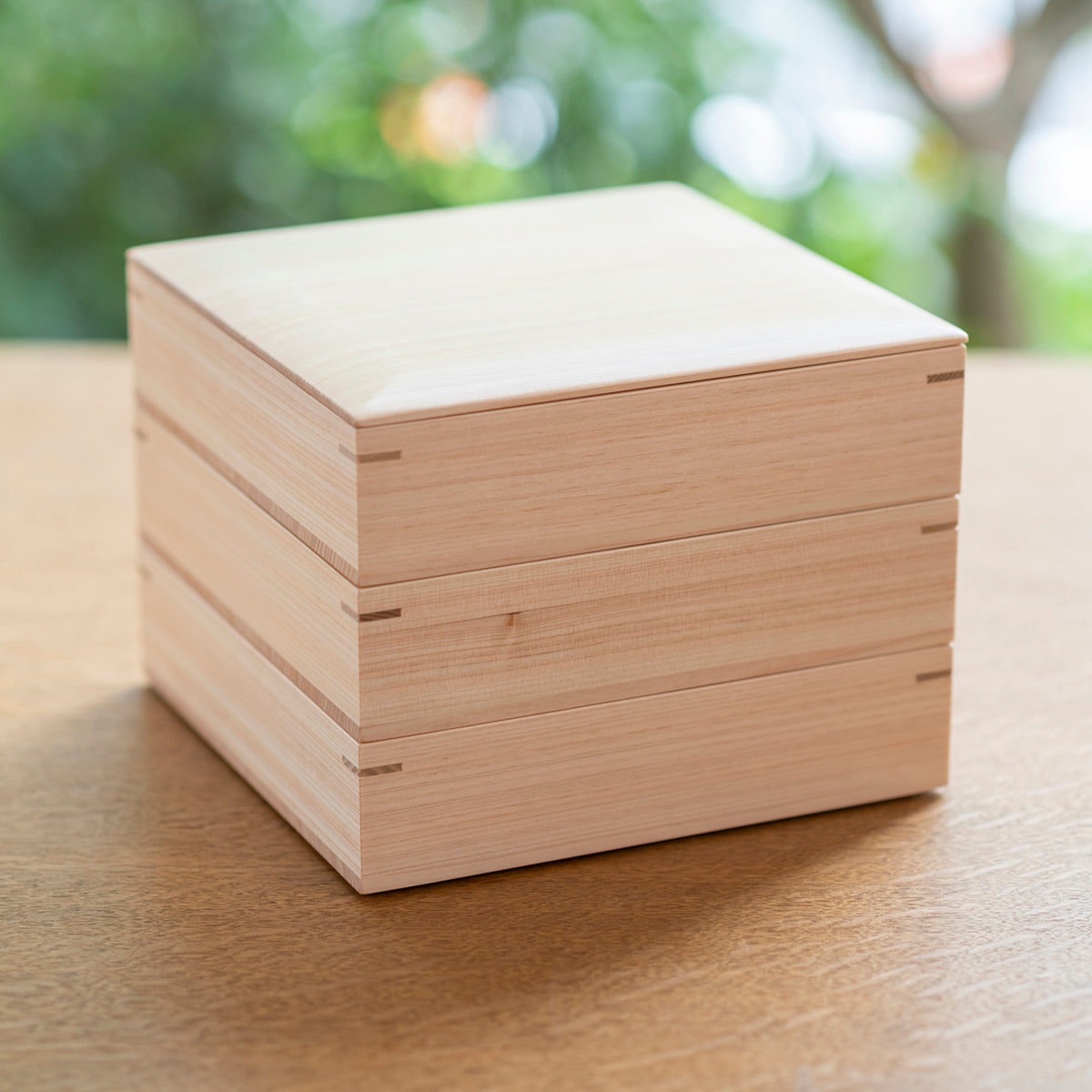 お重 東濃桧の重箱 6寸3段 白木重箱 – 梅沢木材工芸社