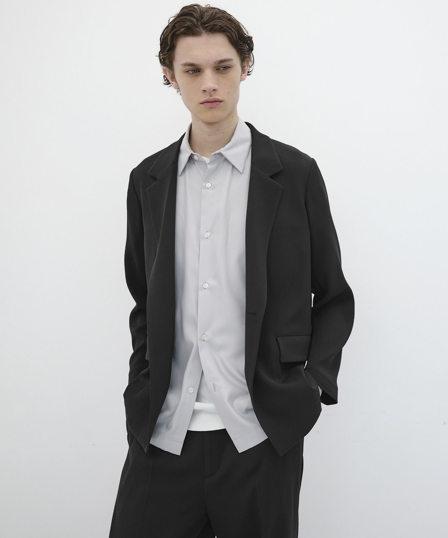 COLD DRY PLEATS リラックスジャケット(1 DARK GREY): : メンズ