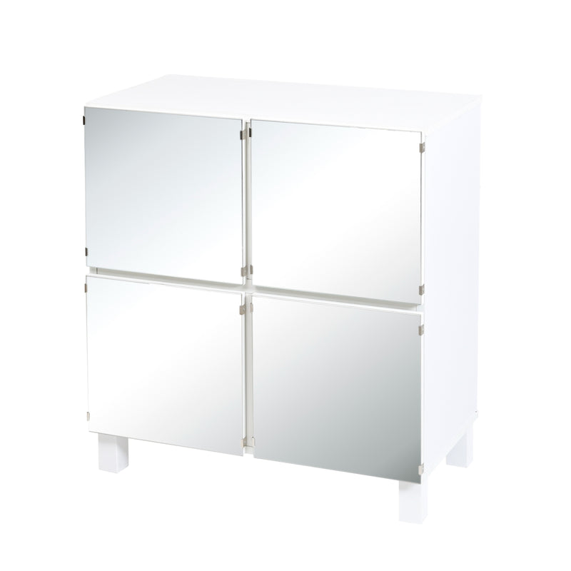 キャビネット ミラー 鏡 収納棚 スタイリッシュ おしゃれ 北欧 扉付き