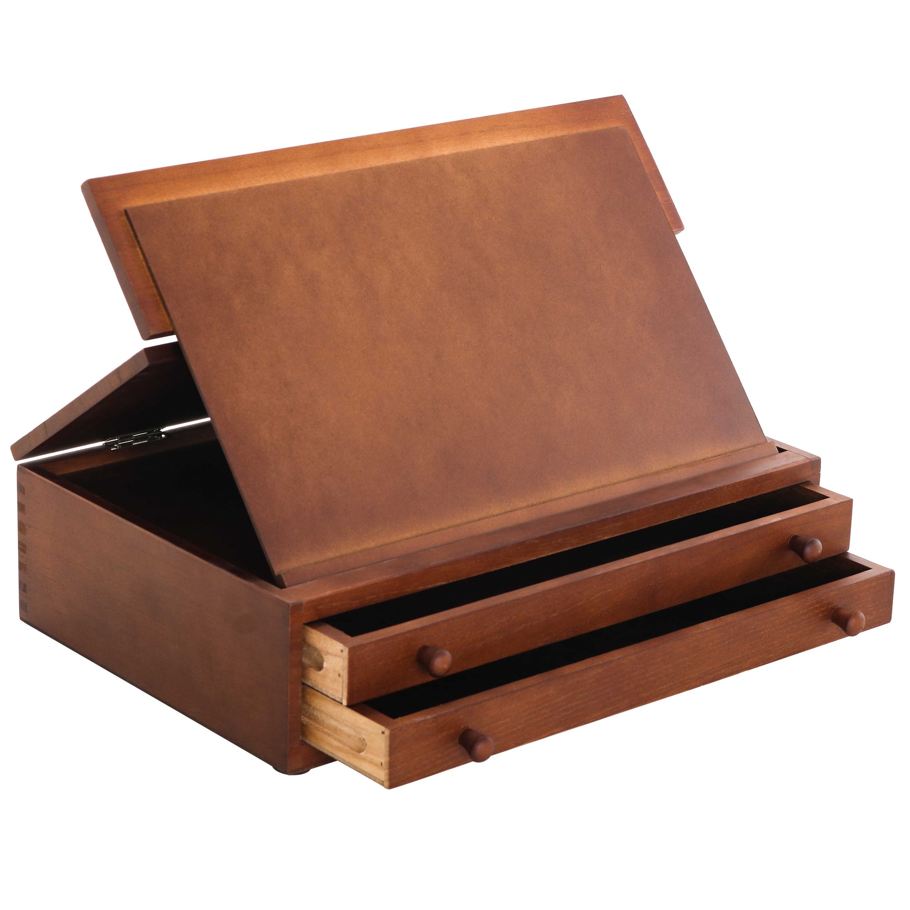 2-Drawer Adjustable Wooden Storage Box Fold Up Solid Drawing Easel