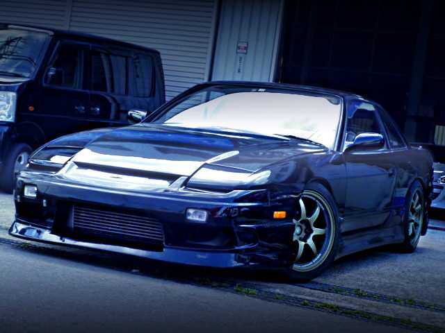 180SX顔ワンビア化!S14黒ヘッドSR20ターボエンジンスワップ!S13日産