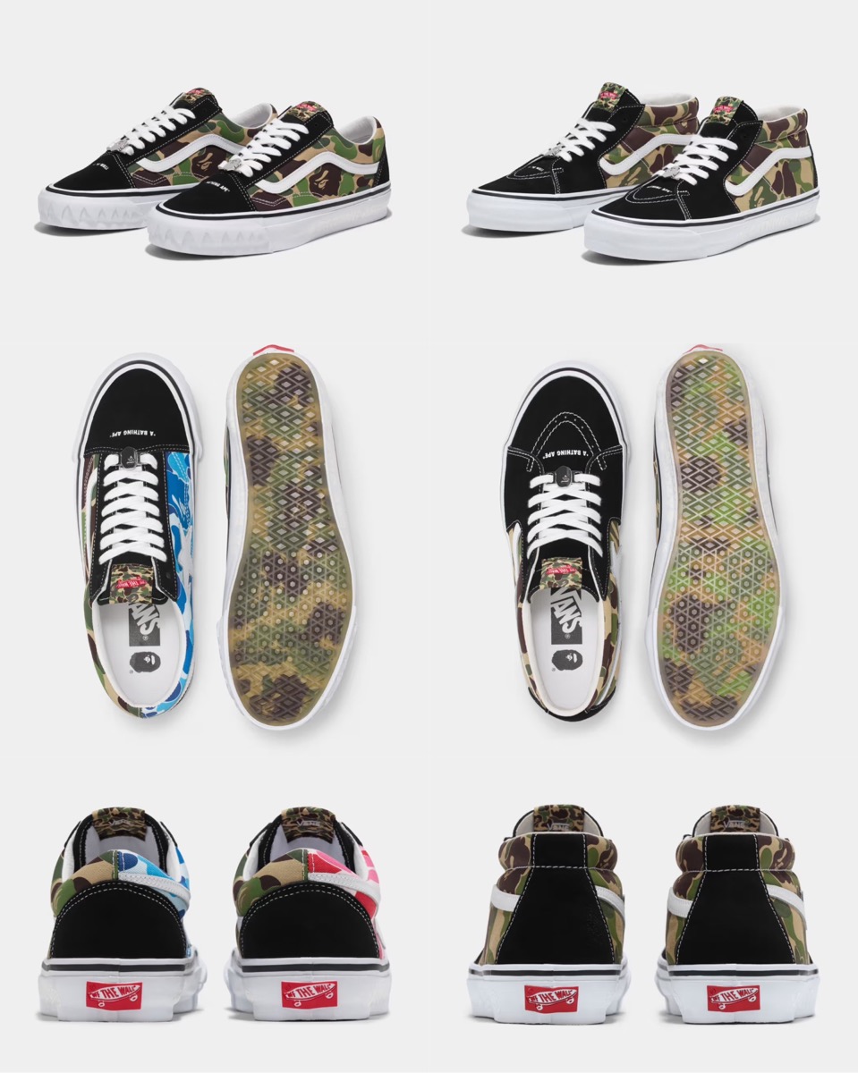 BAPE® × Vans 2024 OLD SKOOL & SK8-MIDが国内7月27日より発売 | UP TO