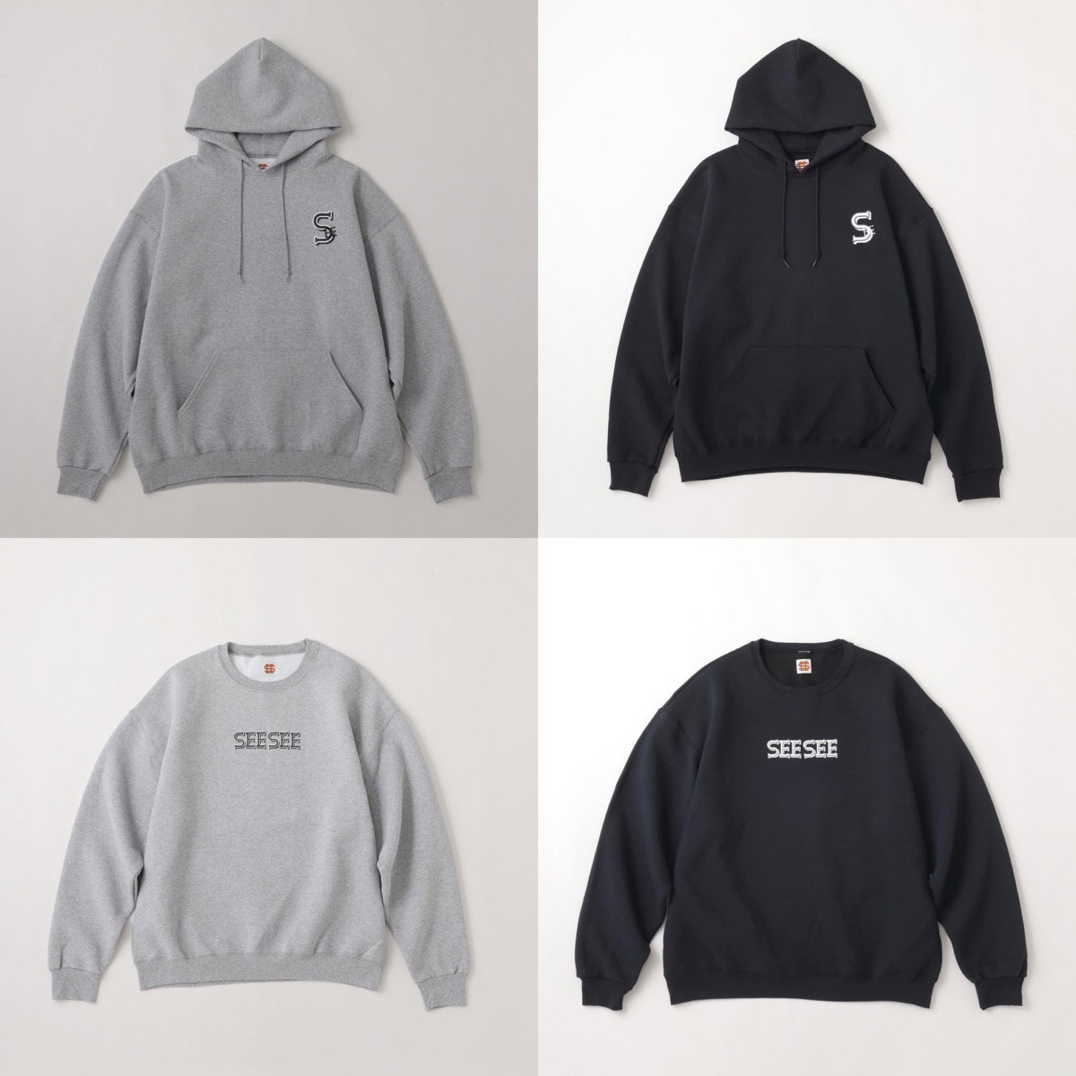 SEE SEE 新作クルーネックスウェット＆フーディーが国内1月6日より発売