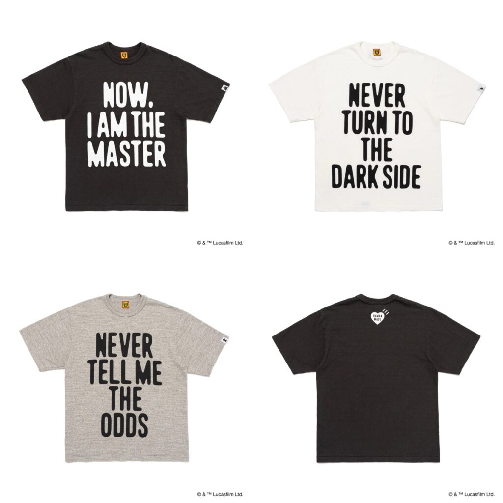 HUMAN MADE × STAR WARS 各キャラクターの名言Tシャツが国内7月20日
