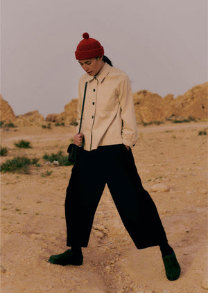 Organic Cord Pleat Front Pants | Brown Slate | TOAST